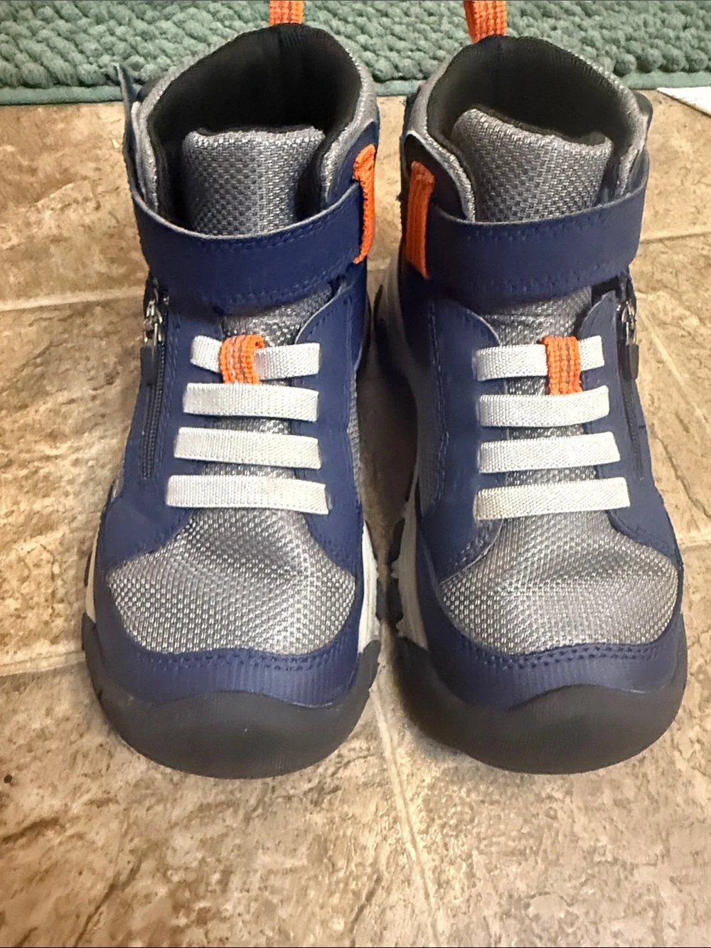 KEEN Kids Navy, Gray and Orange Zip-Front Outdoor Boots
